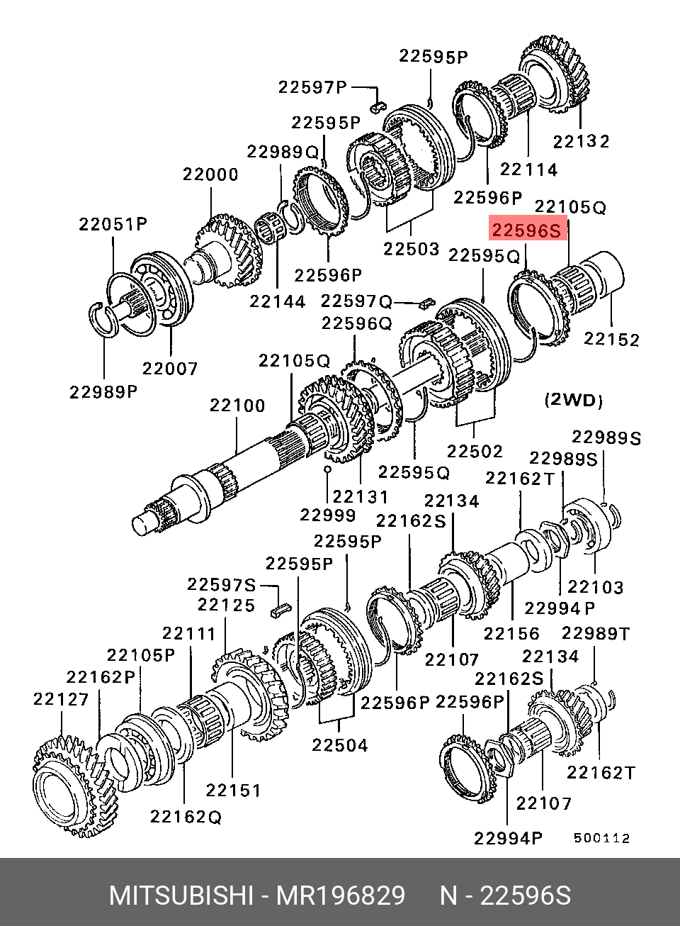 リール Mr.0959 Genuine OE Ring Set Synchronizer MR196829 for Mitsubishi