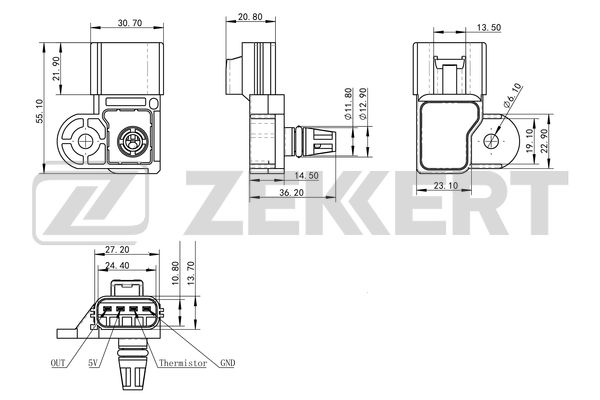 датчик давления во впускном коллекторе MAP SENSOR 1,8-2,0 (125л.с.)