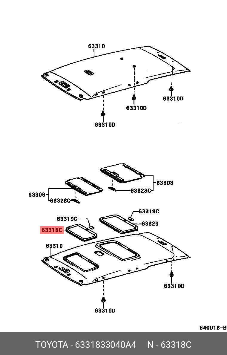 CAMRY HYBRID 201108 - 201704, MOULDING, SUN ROOF OPENING TRIM
