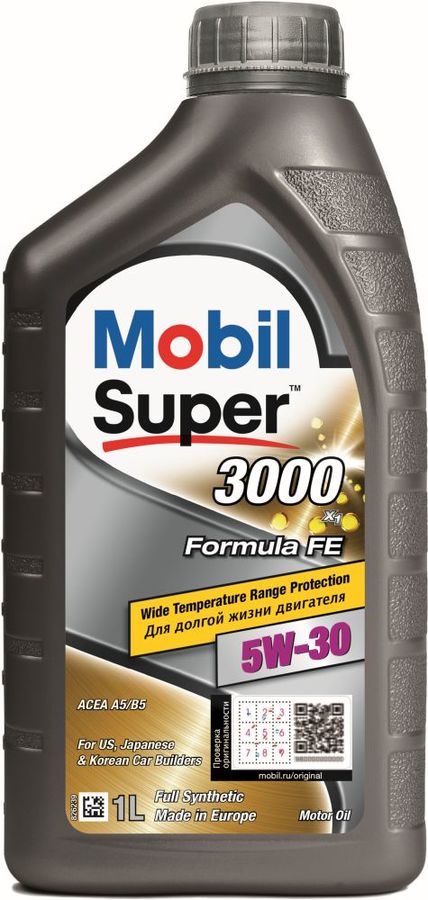 Масло моторное "MOBIL Super 3000 X1 Formula FE 5W-30 API SL;CF;ACEA A5/B5", 1л