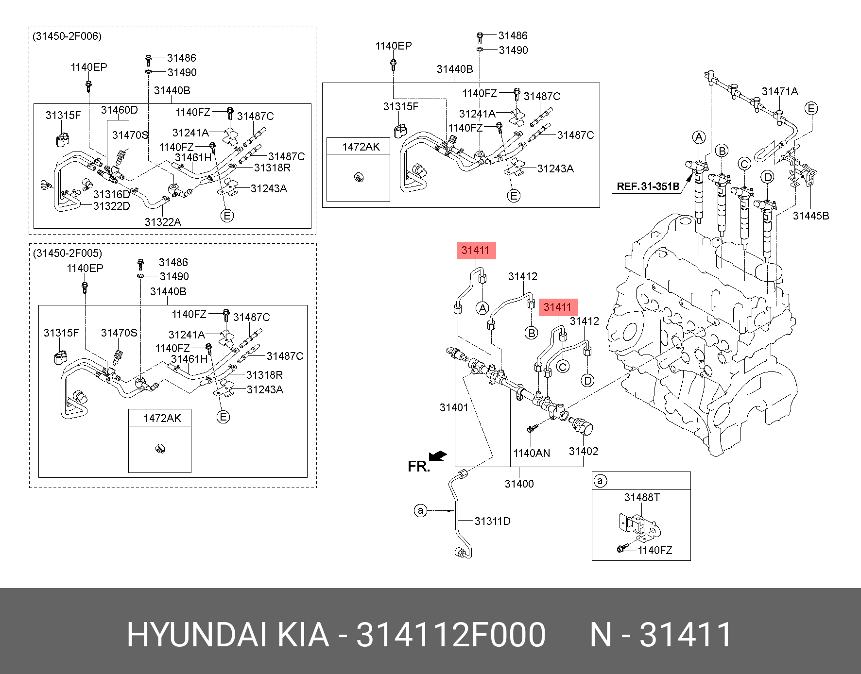 31411-2F000 трубка высокого давления HYUNDAI/KIA