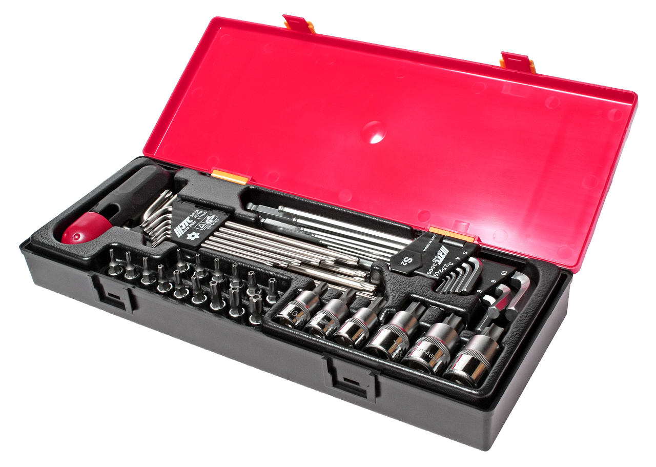 Набор инструментов TOPX, HEX (ключи, головки с насадками) в кейсе 40 предметов JTC /1