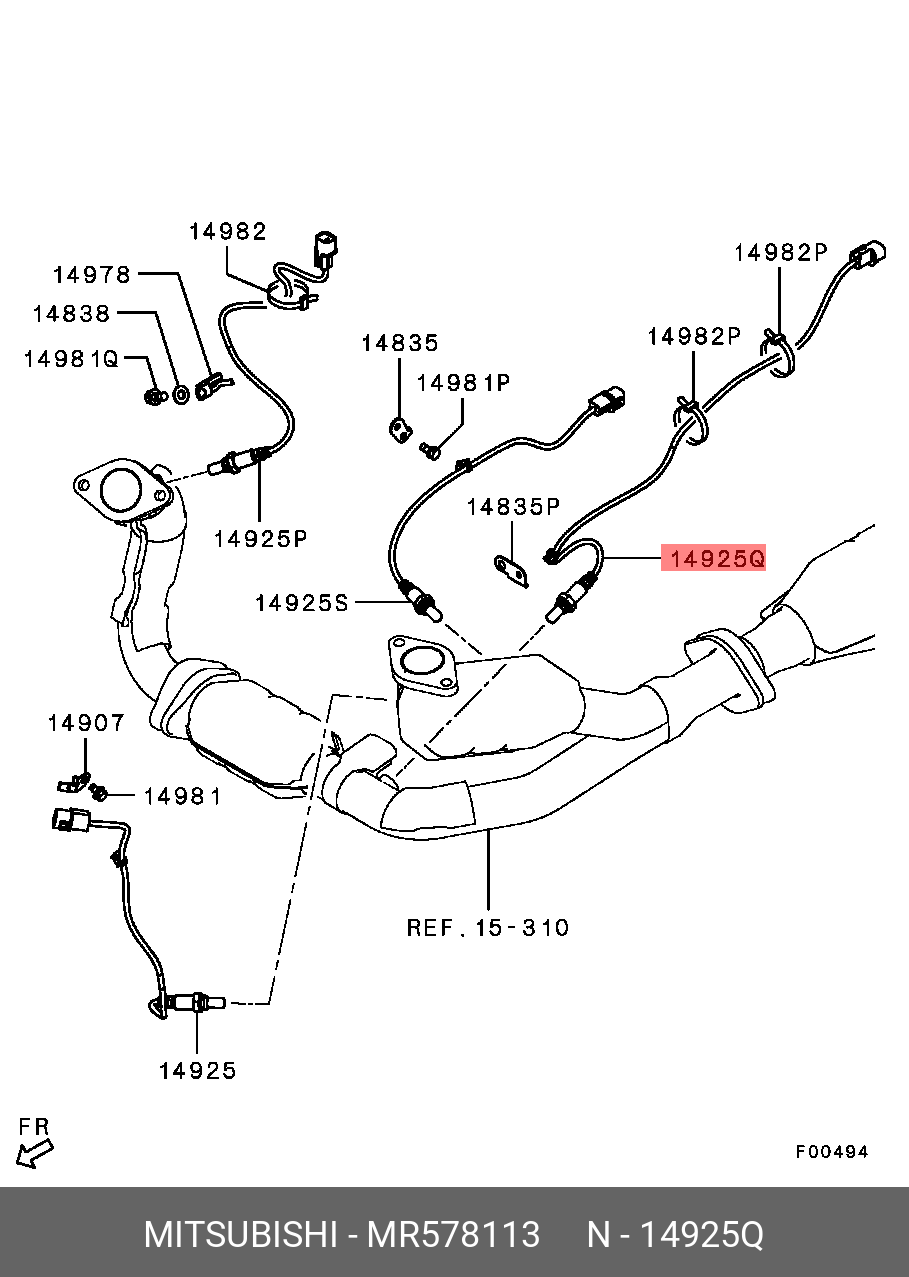 Genuine OE Sensor Assembly Oxygen MR578113 for Mitsubishi