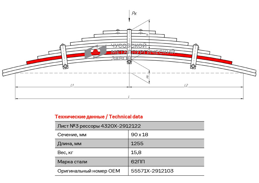 Лист рессоры №3