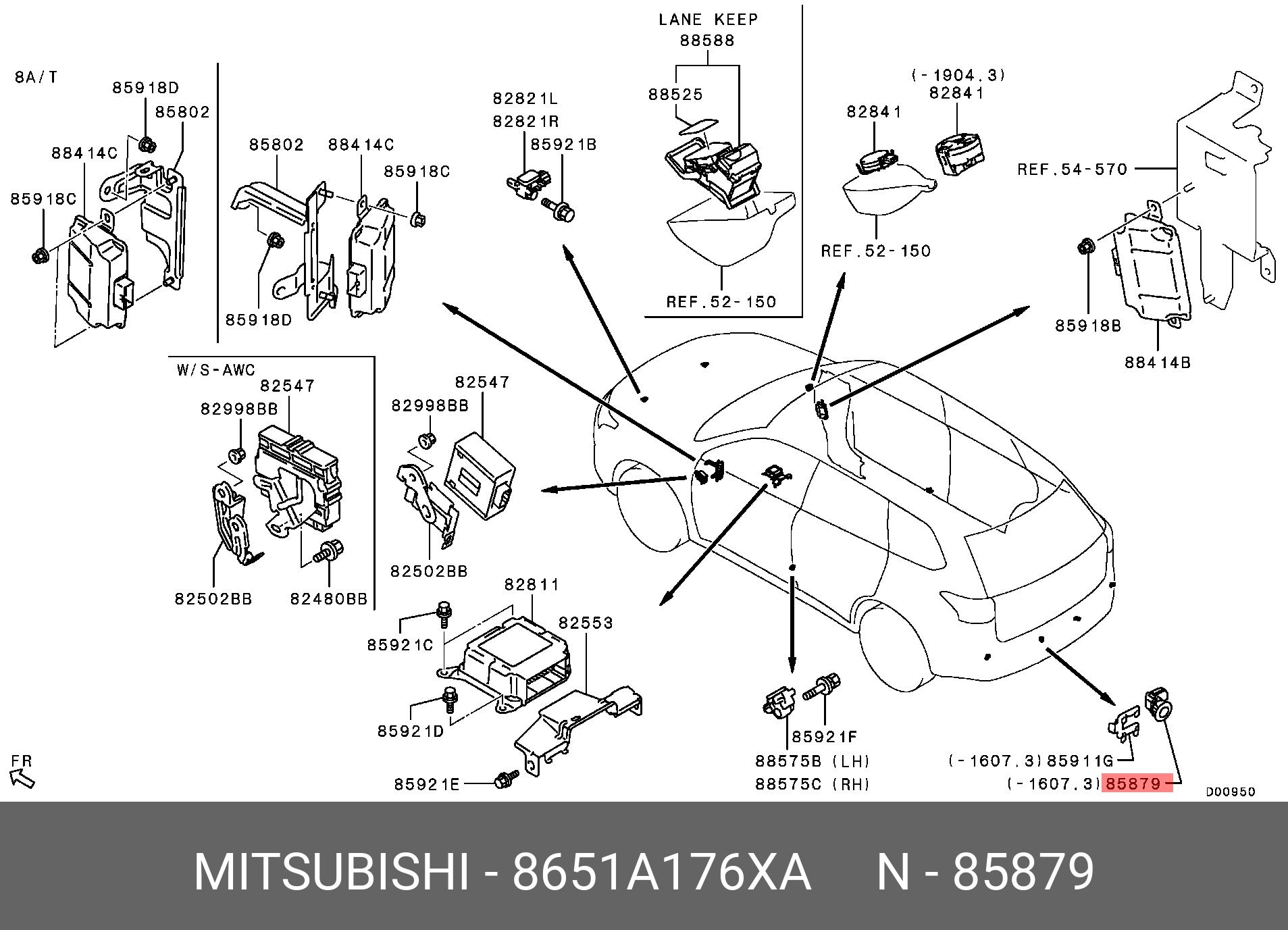 Genuine OE Sensor Assembly Ultrasonic 8651A176XA for