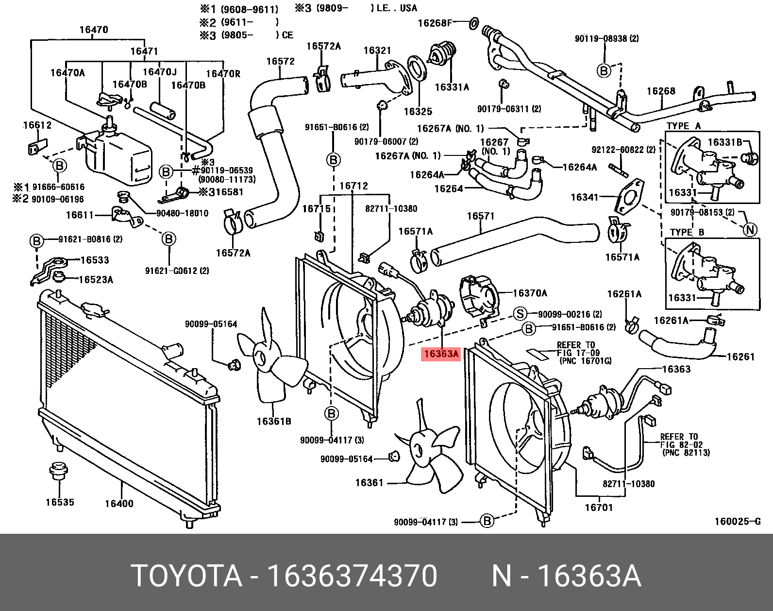 CAMRY 200109 - 200601, MOTOR, COOLING FAN, NO.2