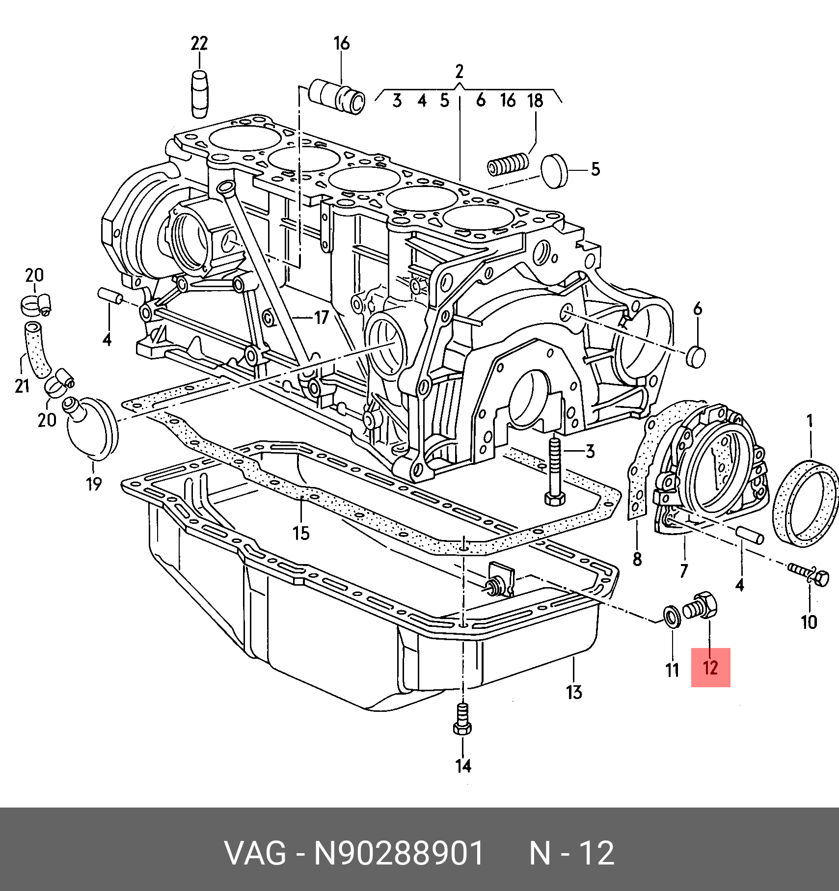 Сливная пробка масляного поддона n90288901 volkswagen tiguan ii 2016 ...