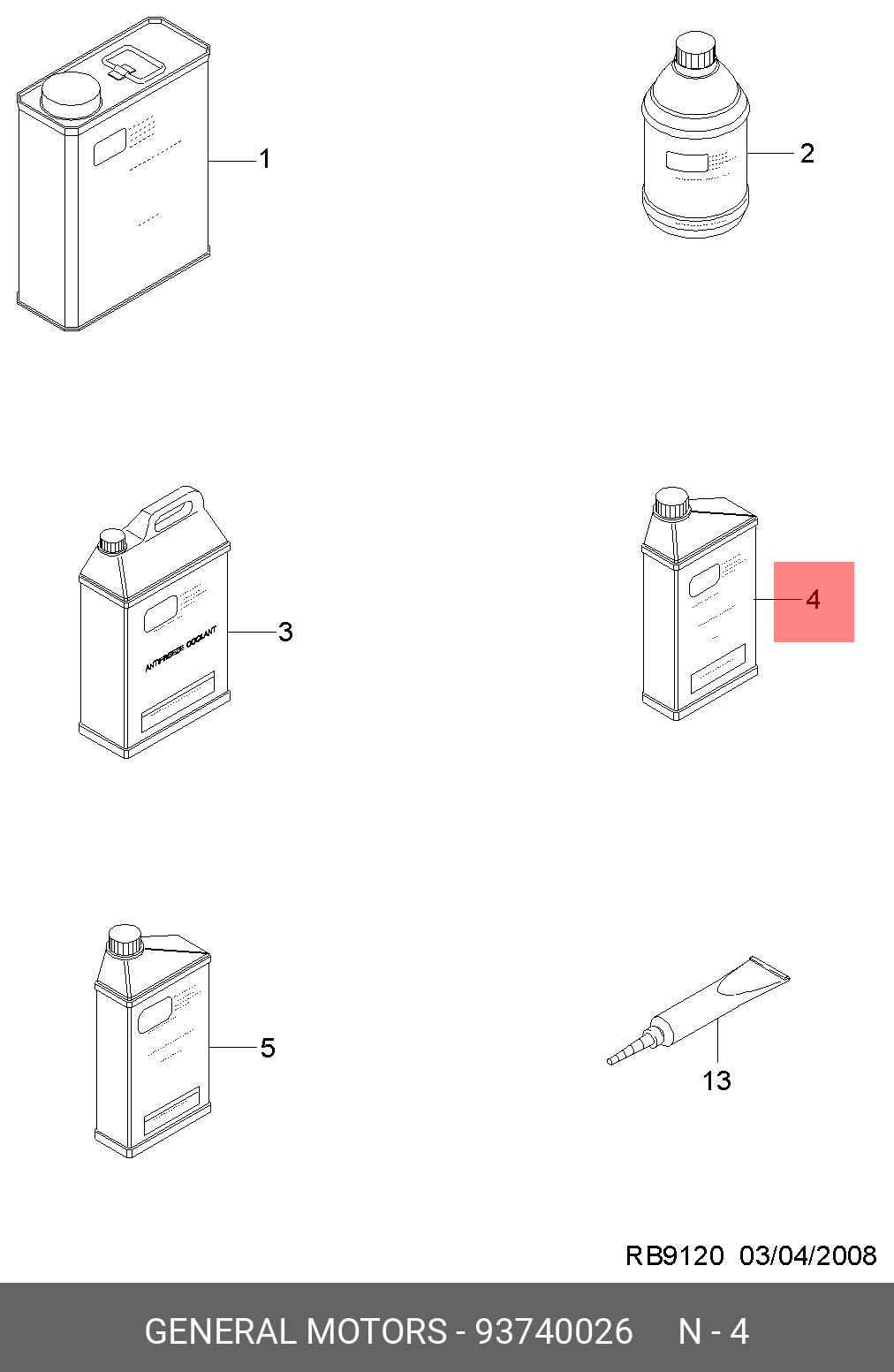 BRAKE FLUID General Motors 93740026