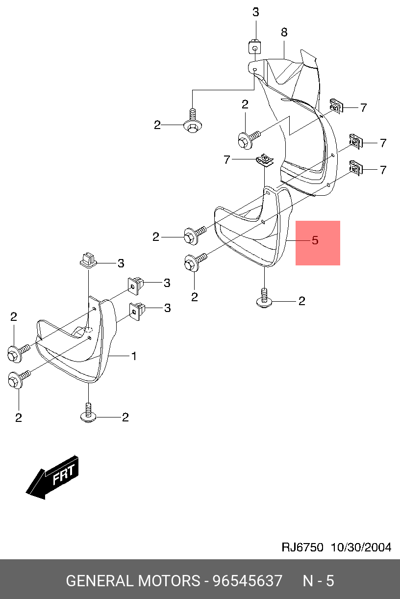 Брызговик задний левый