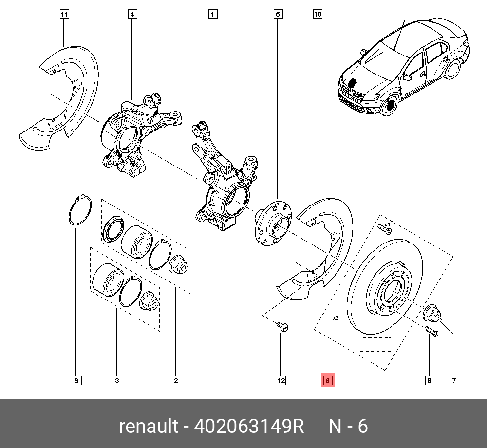 402063149R RENAULT Диски тормозные, комплект, передние купить в Москве |  Рений-Авто - кунцевский авторынок