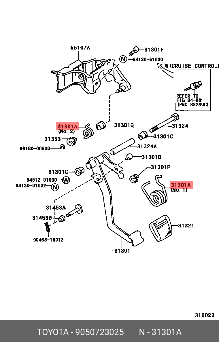 LAND CRUISER 201408 - 201507, SPRING(FOR CLUTCH PEDAL)