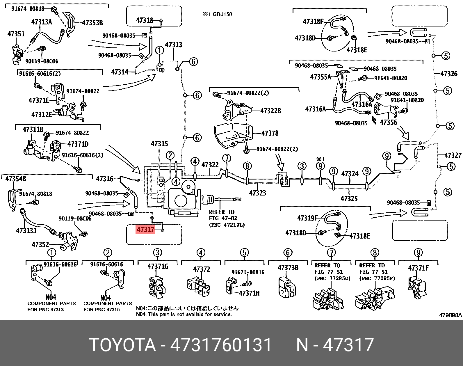 Yページ Genuine OE brake tube, 4731760131 for TOYOTA 47317-60131 | eBay