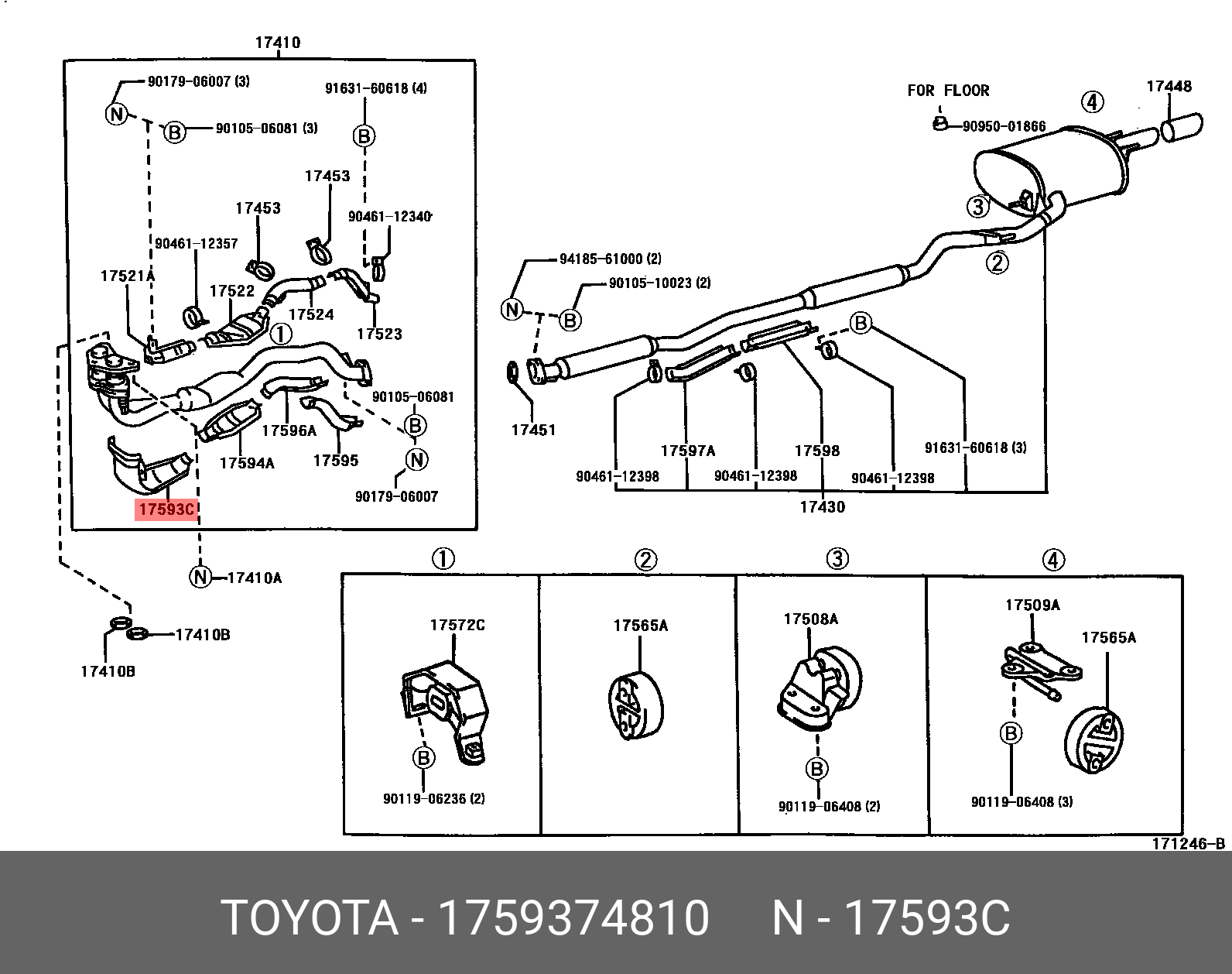 CALDINA 199708 - 200209, PROTECTOR, EXHAUST PIPE, LOWER NO.1