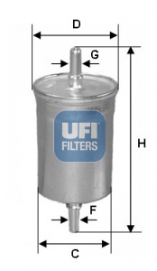 UFI фильтр топливный!\ Hyundai Accent 1.5i 05>