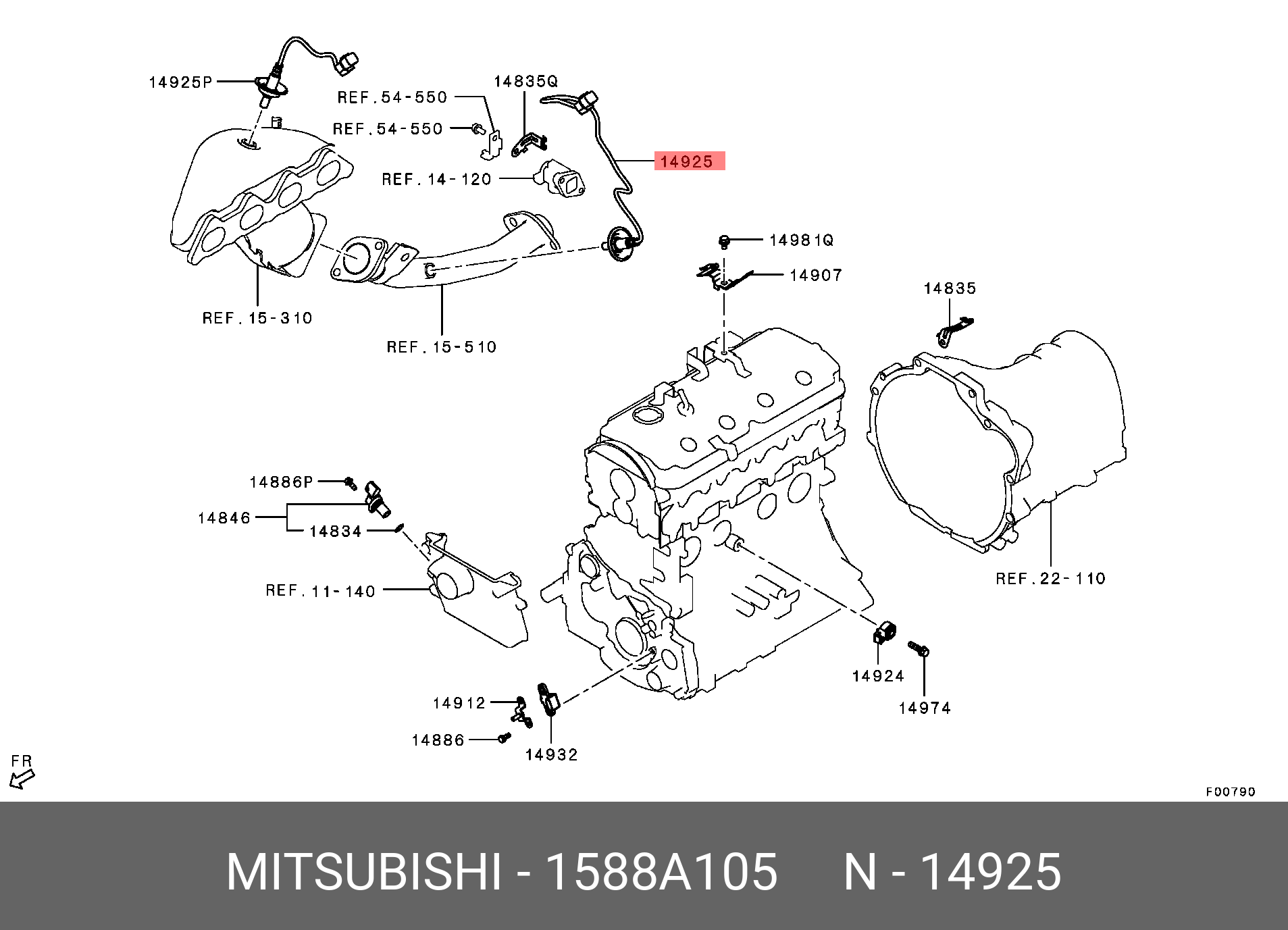 Genuine OE Sensor Assembly Oxygen 1588A105 for Mitsubishi