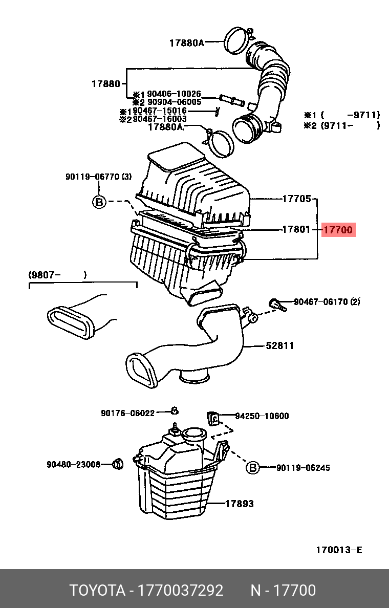 17700-37292 GENUINE TOYOTA 1770037292, NOAH/ VOXY/ ESQUIRE 201401 ...