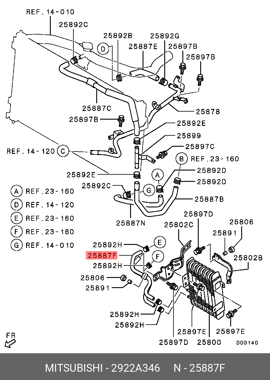 Genuine OE Hose Assembly Windshield Washer 2922A346 for