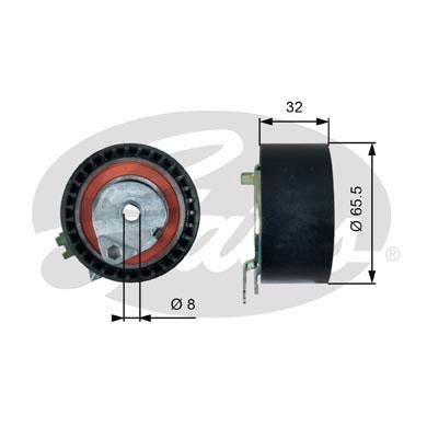 Ролик натяжной ремня ГРМ, GATES, T43236