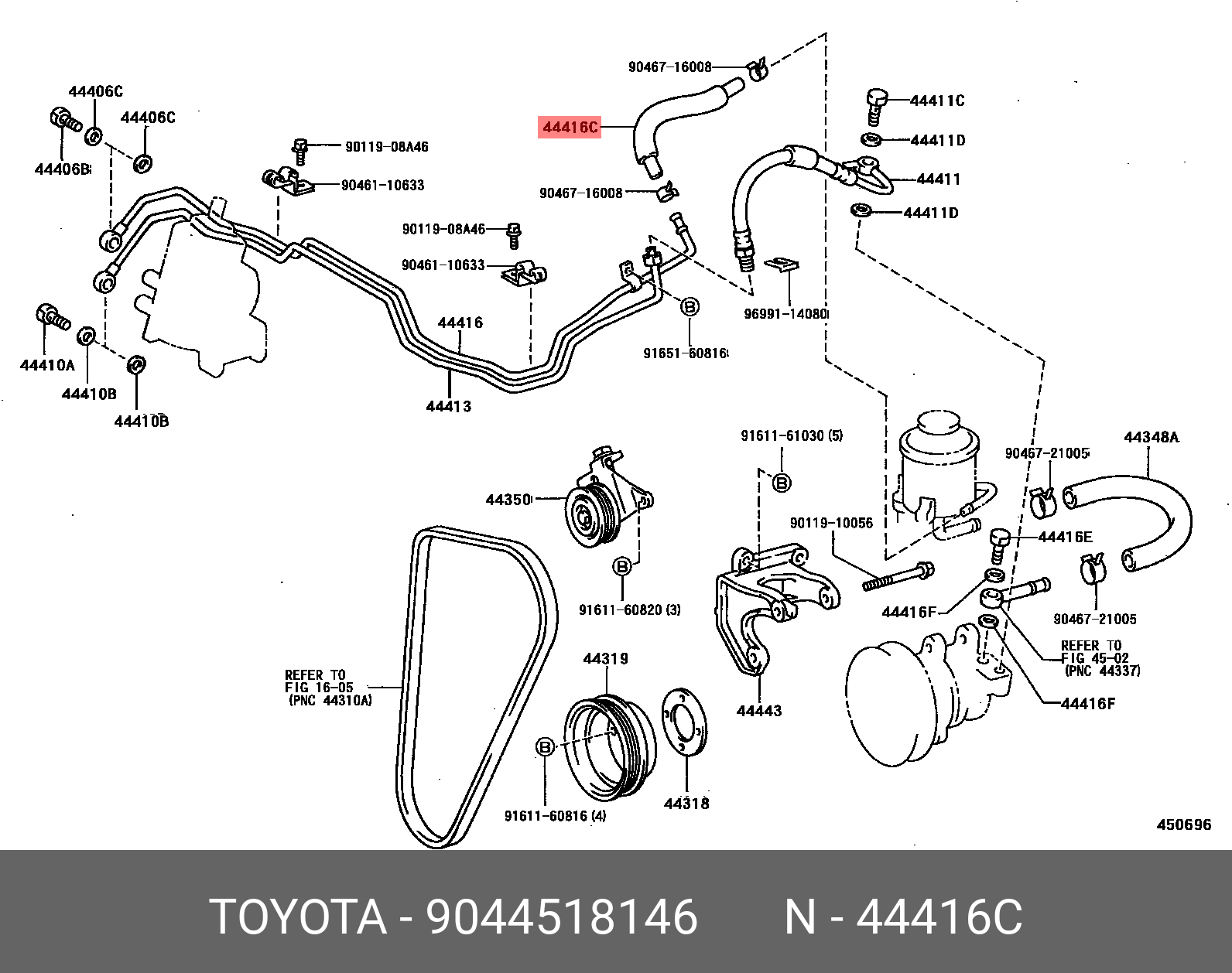 OE pants, return tube for return tube to return tube no.2, for TOYOTA  90445-1814