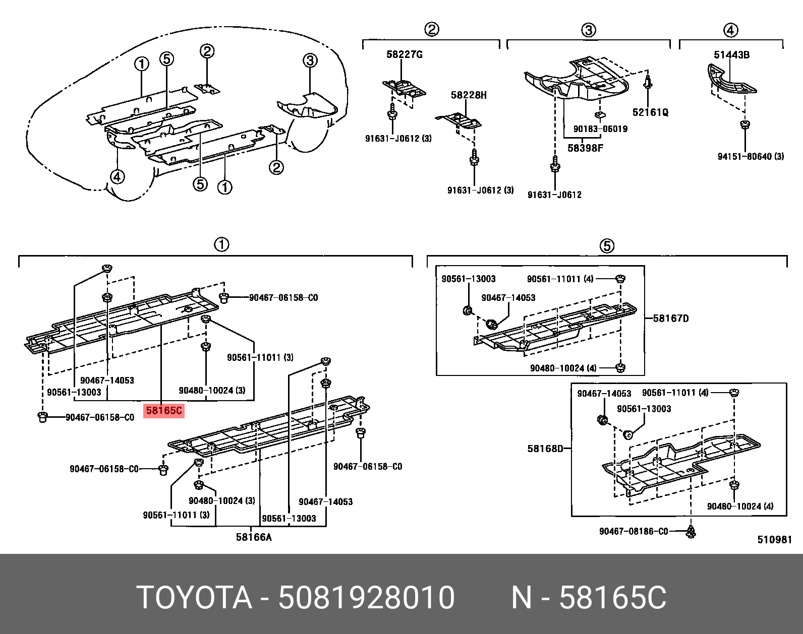 COVER, ENGINE UNDER, NO.2 5144242080, Toyota Parts