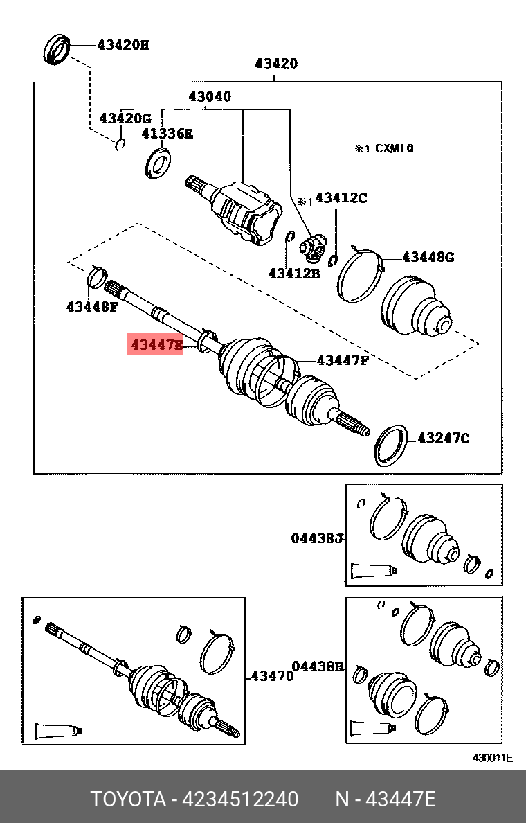 AURIS 201208 - , CLAMP, NO.2 (FOR FRONT AXLE OUTBOARD JOINT BOOT RH)
