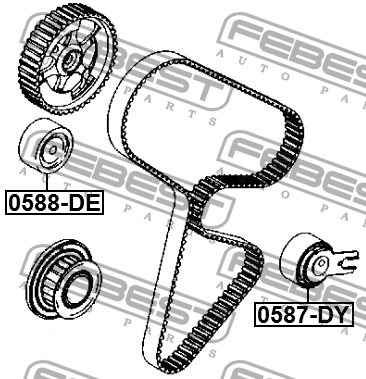 0587-DY_ролик натяжной ремня ГРМ!\ Citroen C2/C3/C4, Peugeot 206/307/407 01