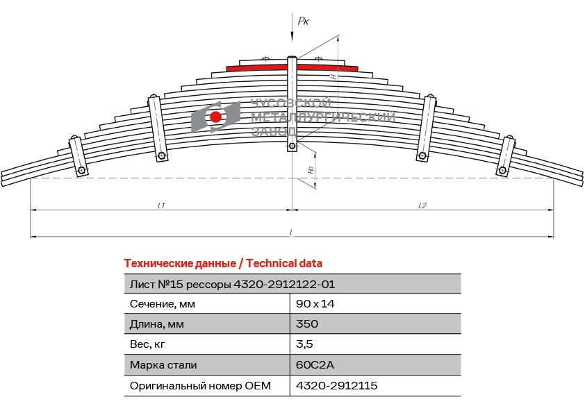 Лист рессоры №15