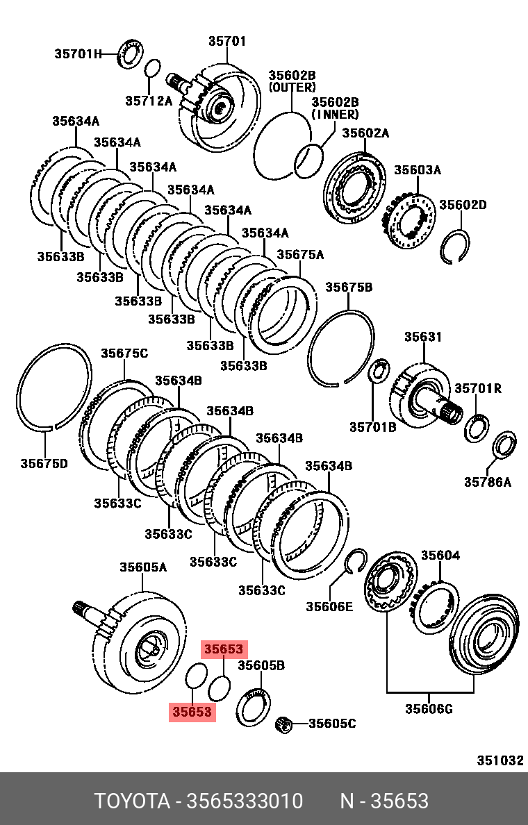 CAMRY 200601 - 201108, RING, REAR CLUTCH OIL SEAL, OUTER