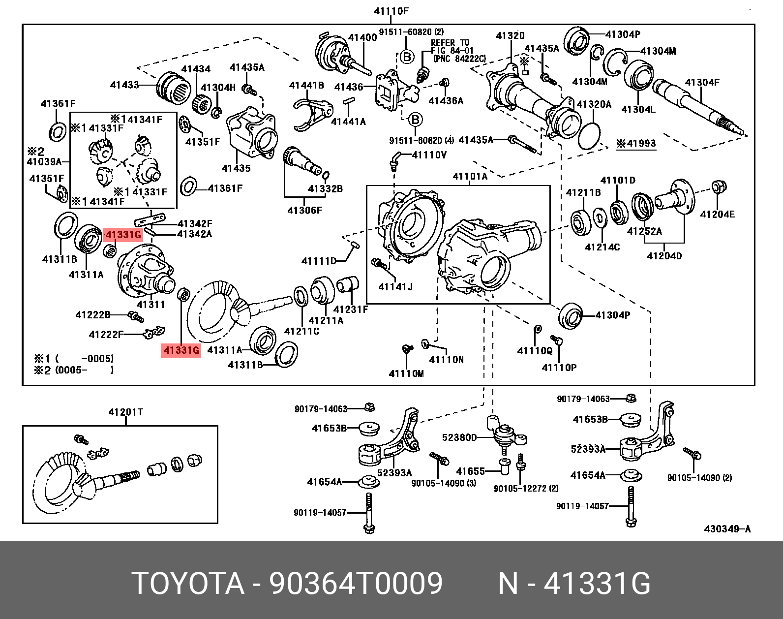 90364T0009 GENUINE TOYOTA 90364T0009, HILUX 202006, GUN125, BEARING