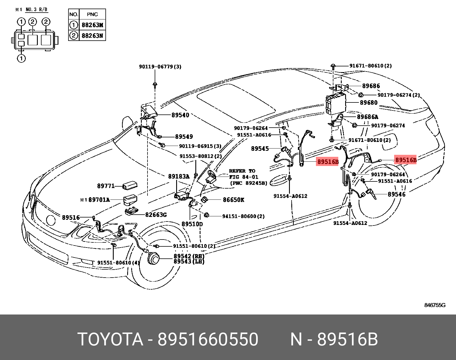 8951660550 GENUINE TOYOTA LAND CRUISER 201408 201507, WIRE, SKID CONTROL SENSOR ONN TAT