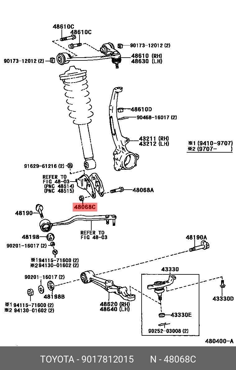PREMIO/ ALLION 200705 - , NUT (FOR FRONT LOWER BALL JOINT LH)