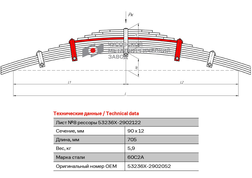 Лист рессоры №8