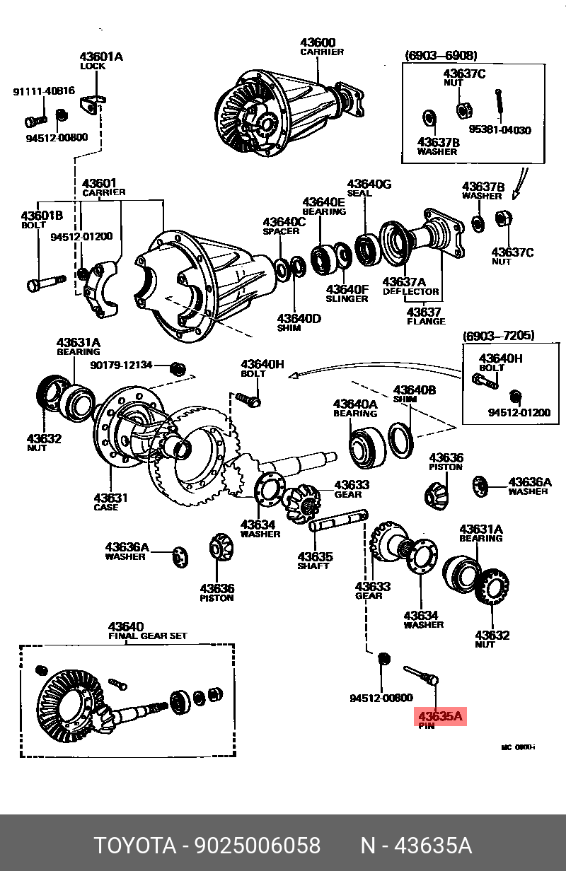 9025006058, COROLLA 201908-, MZEA12, NRE210, ZRE212, ZWE21#, PIN, STRAIGHT (FOR FRONT DIFFERENTIAL PINION SHAFT)