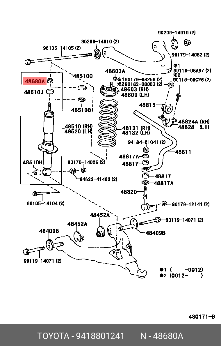 nut for front support to front shock absorber, 9418801241