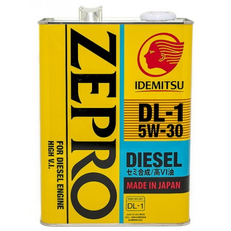 Масло моторное "IDEMITSU Zepro Diesel DL-1 5W-30 ACEA C2, API CF, JASO DL-1", 4л