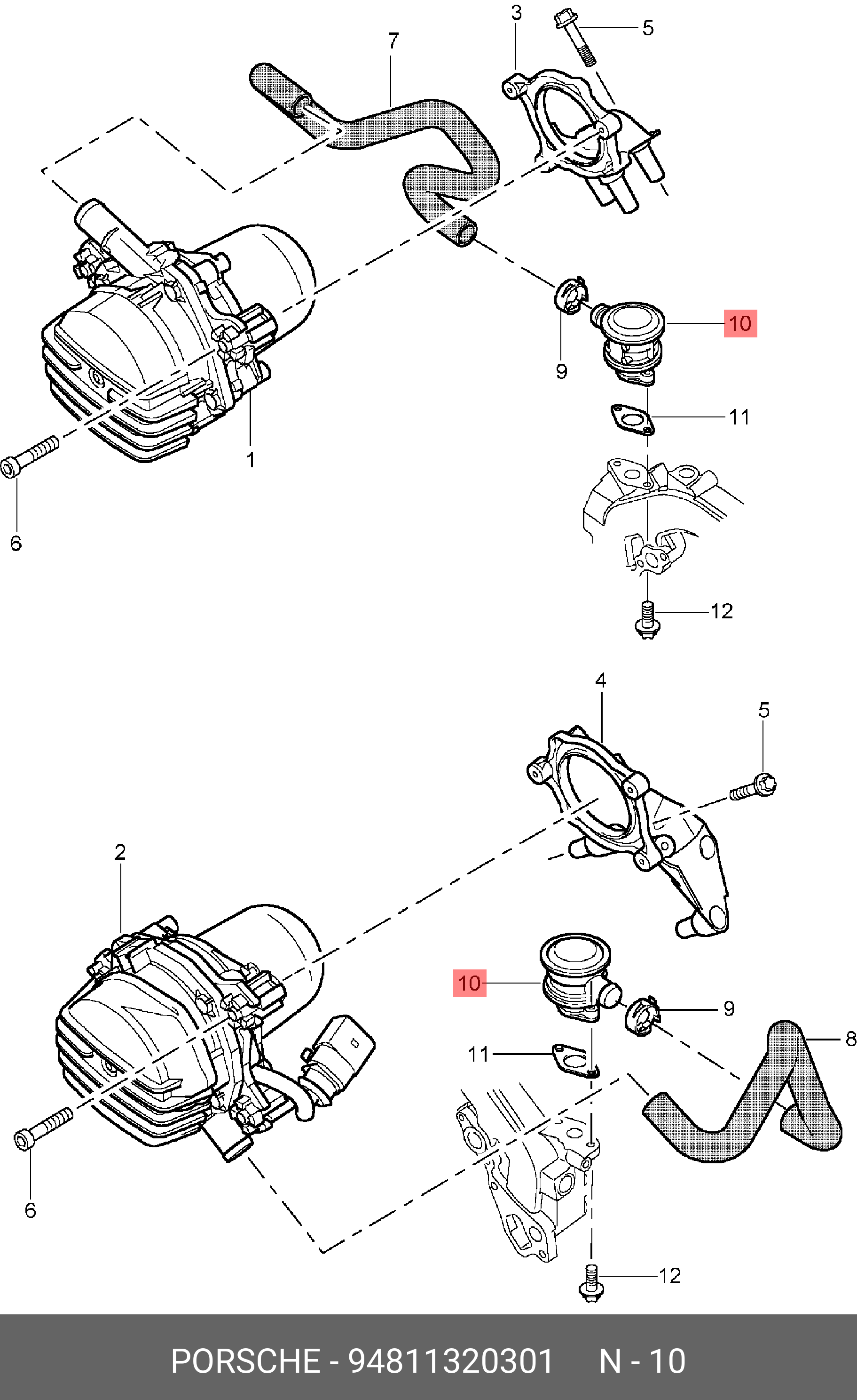 Клапан, система вторичного воздуха Porsche Cayenne