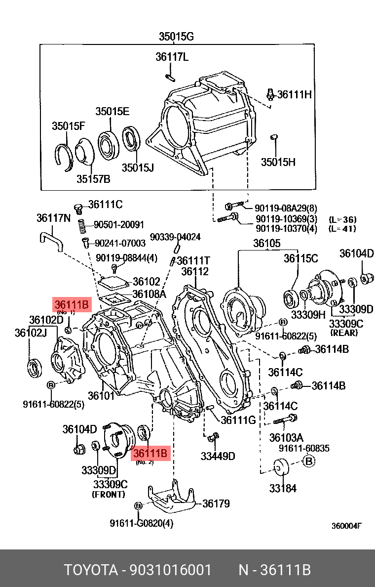 Genuine OE transfer box oil seal, 9031016001 for TOYOTA 90310