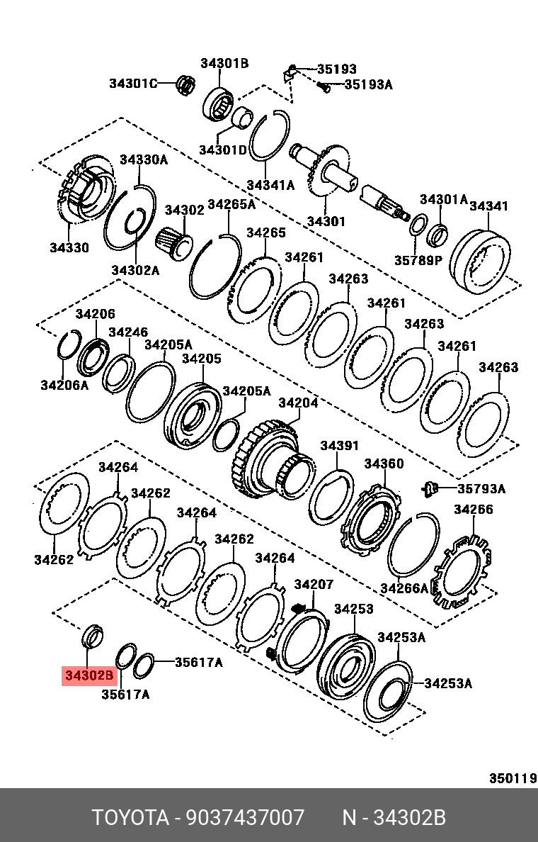 CELICA 199908 - 200604, BEARING, NEEDLE ROLLER(FOR UNDERDRIVE PLANETARY SUN GEAR)