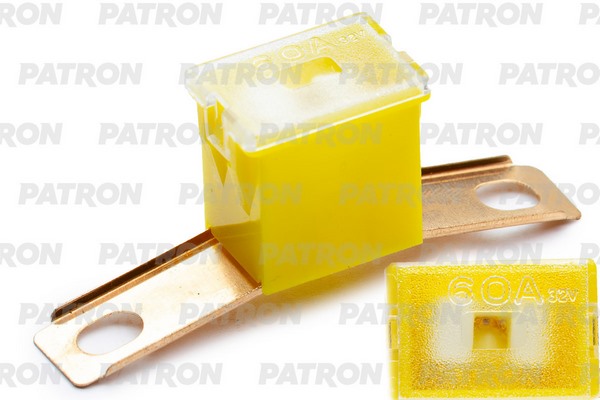 PATRON Предохранитель блистер 1шт PLB Fuse (PAL295) 60A желтый 48x12x21.5mm