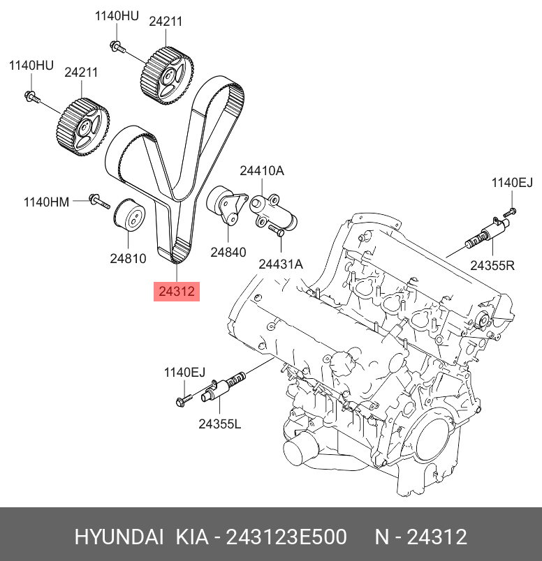 ® Distributie ( curea ) Hyundai / Kia 243123E500
