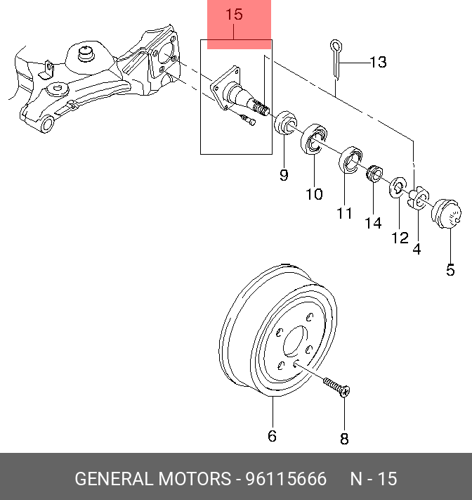 Цапфа заднего колеса