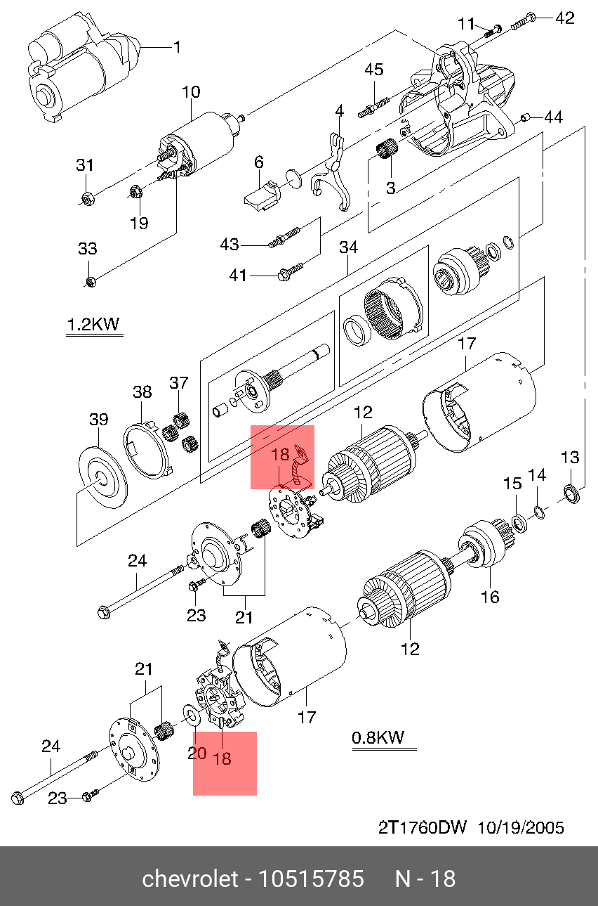Щетки стартера в сборе