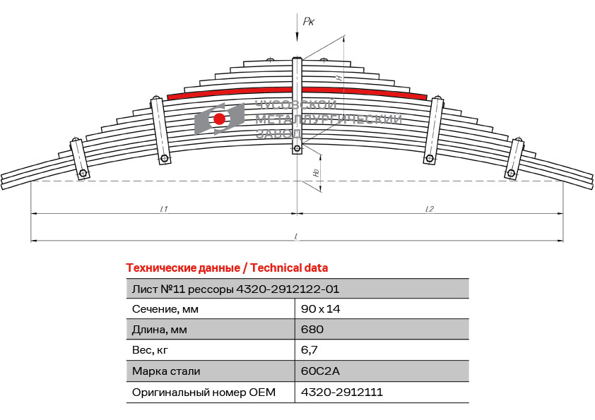 Лист рессоры №11