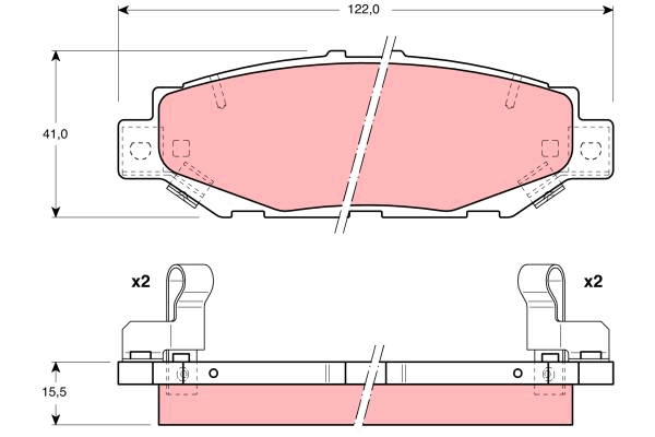 0446630140/ GDB1185 КОЛОДКИ ТОРМОЗНЫЕ TRW