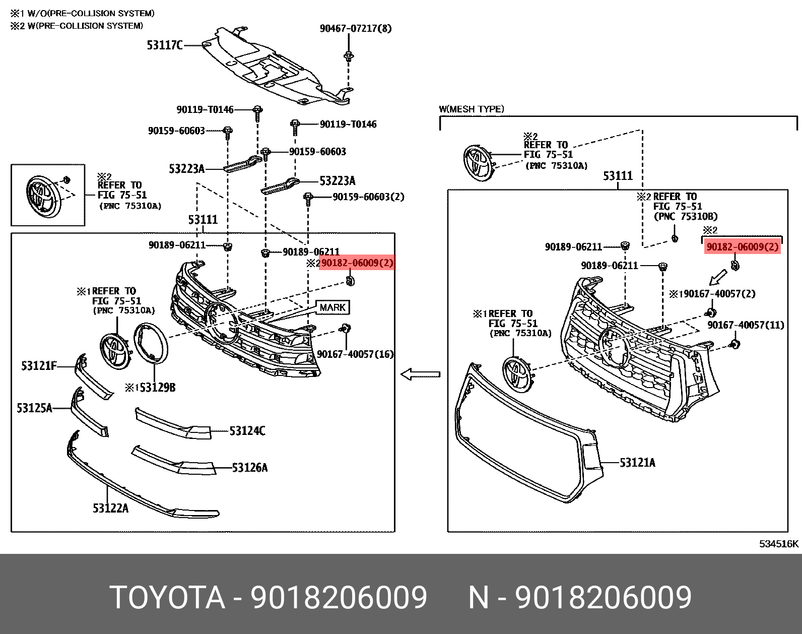Genuine OE nut w/washer, 9018206009 for TOYOTA 90182-06009