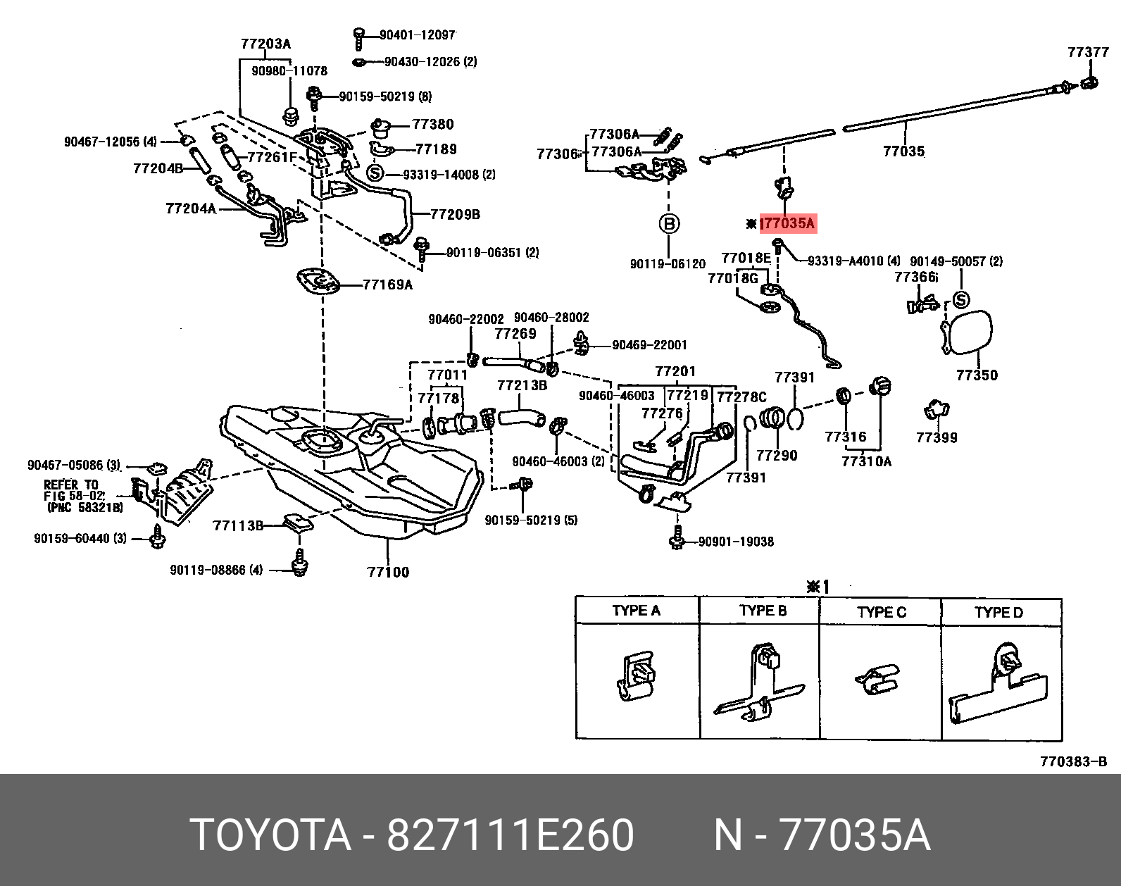 V6/Film V6 act Ⅲ-CLIPS and more- Genuine OE clamp, wiring harness, 827111E260 for TOYOTA