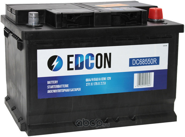 EDCON аккумуляторная батарея! 68Ah 550A + справа 260х175х220 B01\
