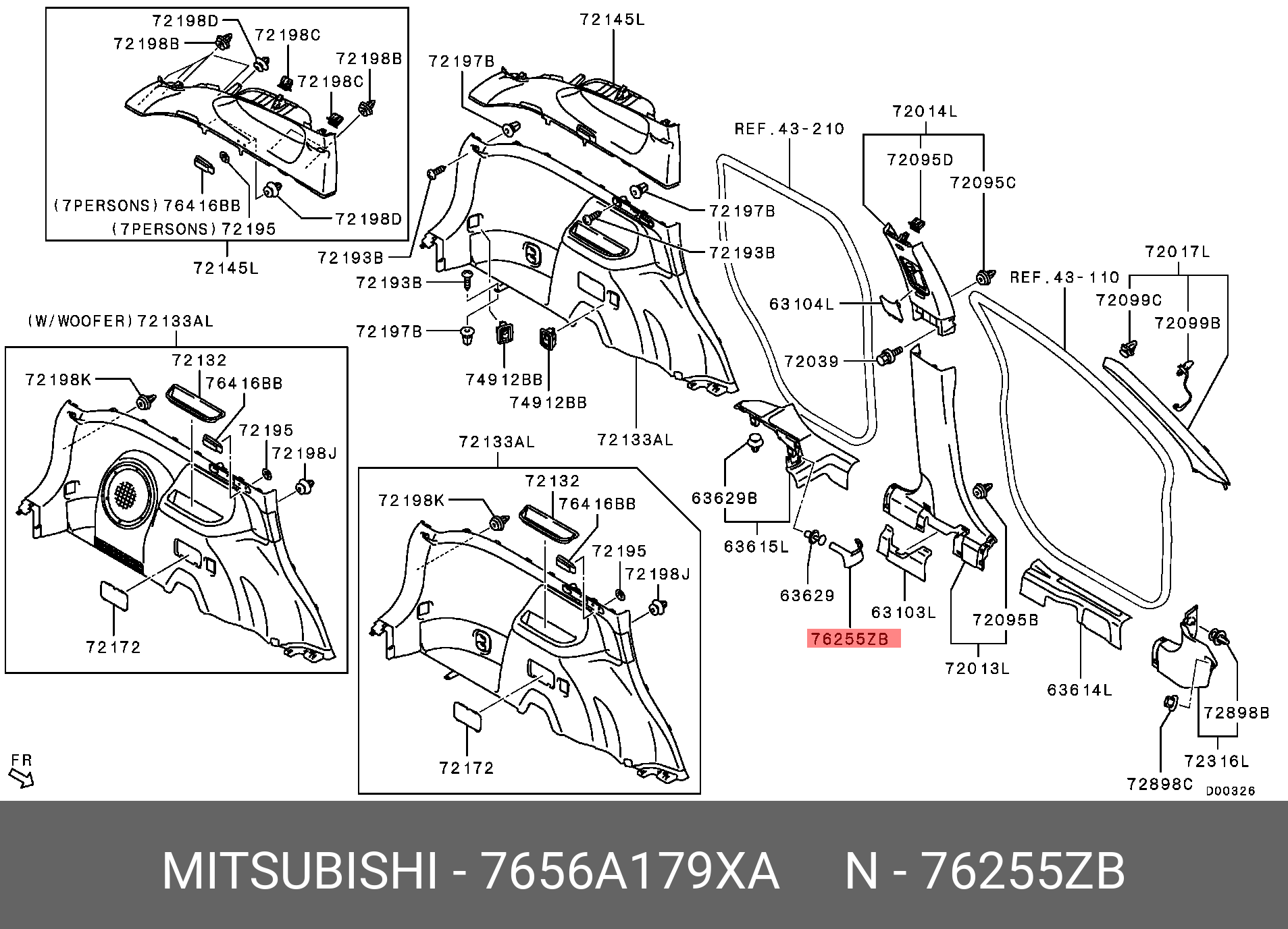 Genuine OE Plug Plastic 7656A179XA For Mitsubishi 7656A