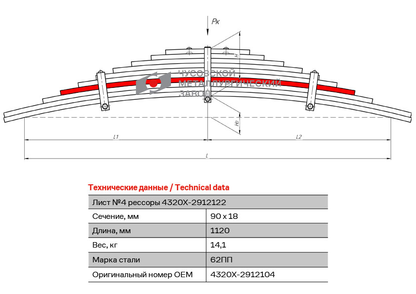 Лист рессоры №4