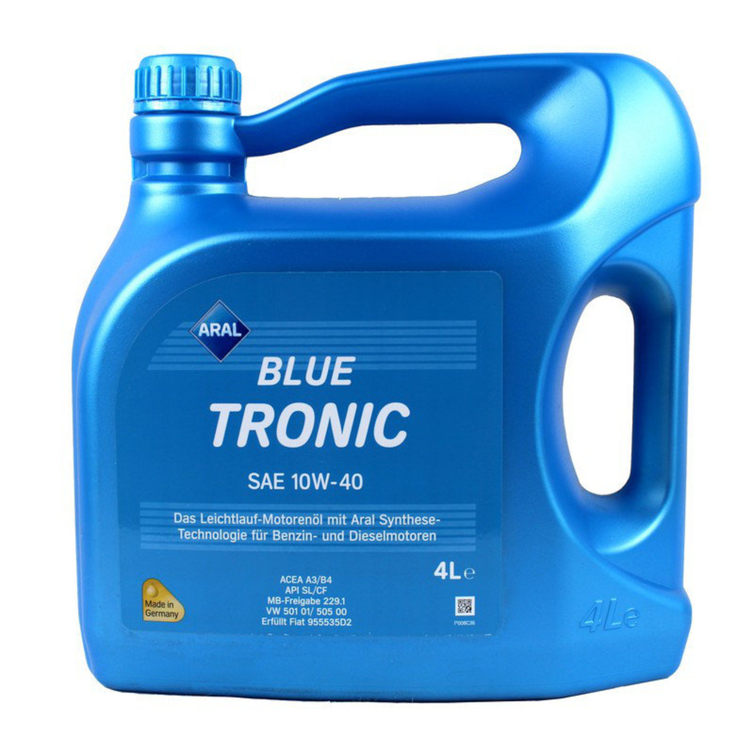 (4 L) BLUE TRONIC SAE 10W-40 (спецификация: ACEA A3/B4; API SL/CF) (допуск: MB 229.1; VW 501 01, 505 00)